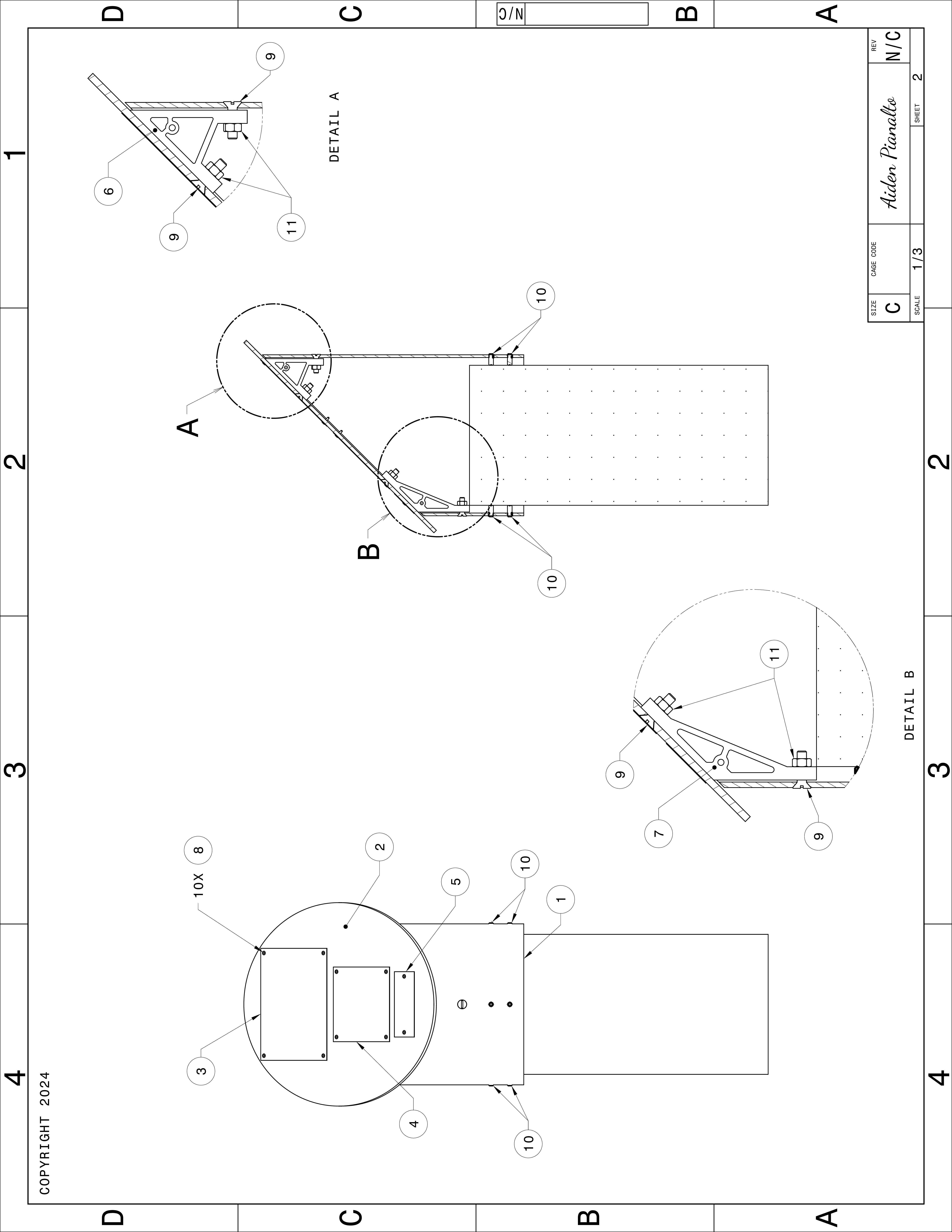 Engineering drawing for the March Field Air Museum flightline sign system